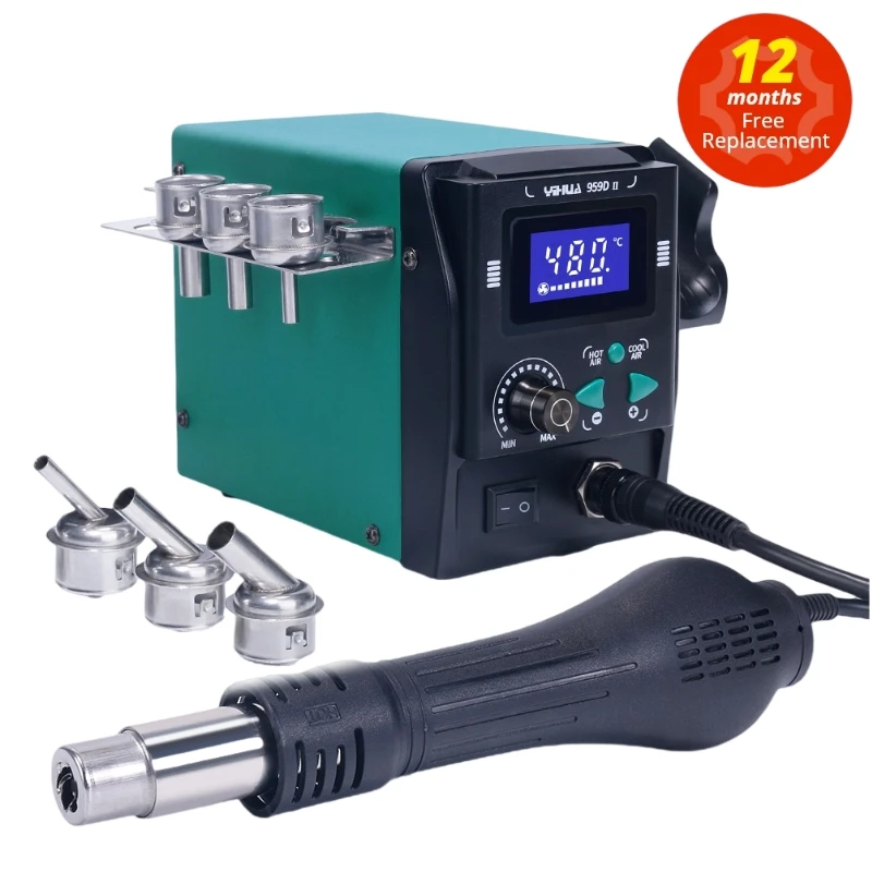 YIHUA 959D-II 700W Easy Plug-pull Nozzles Hot Air Gun Rework Soldering Station Phone Repair Welding Tools Station Phone Repair