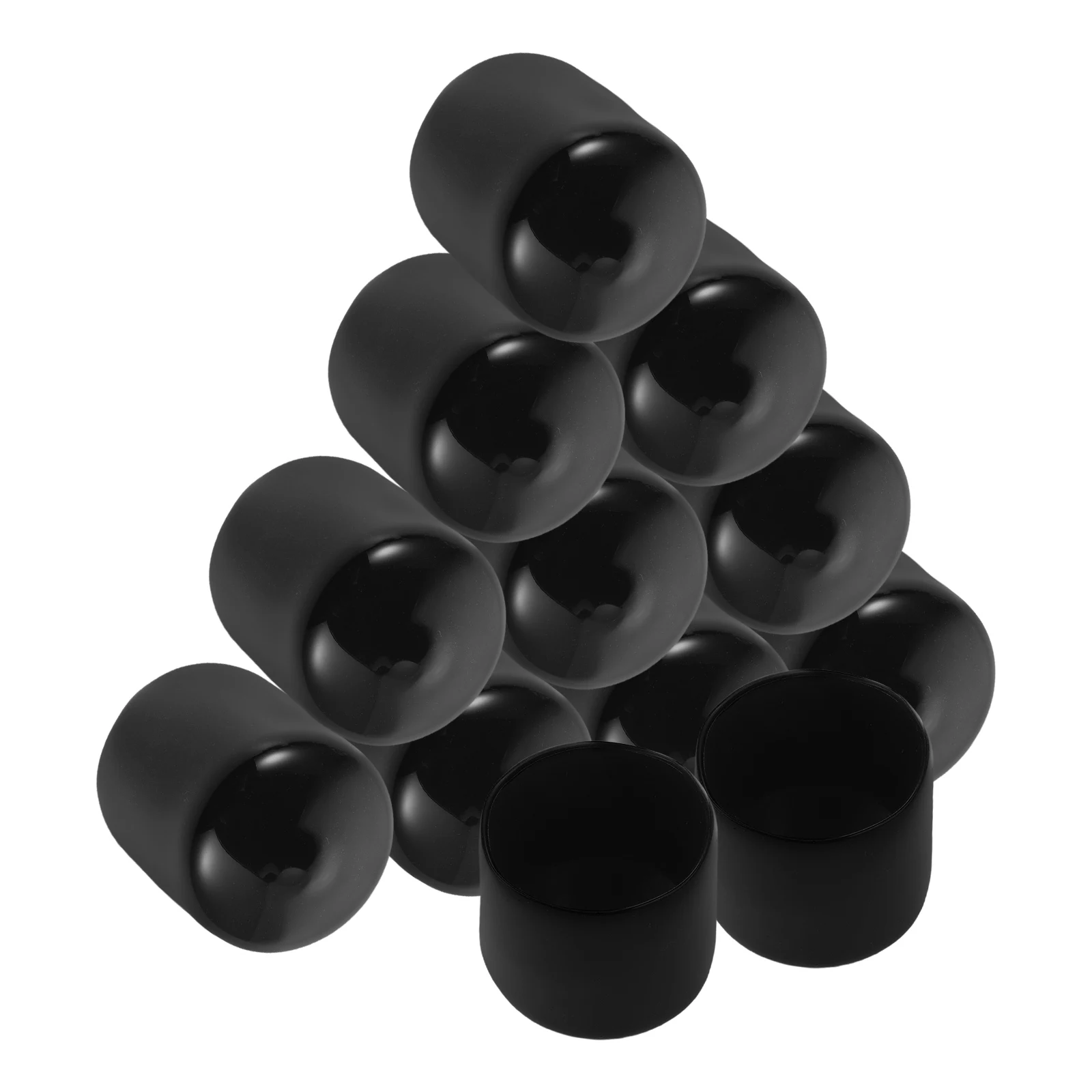 

12 Pcs Plastic Pipe Plug Caps Black Flexible Covers Screw Safety Nut Protector PVC End Cap Easy Storage H