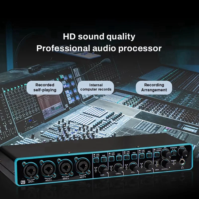 A75T Audio Interface Sound Card Professional Usb Interface Studio Recording 4X4 With Mic Preamplifier For Musical Instrument