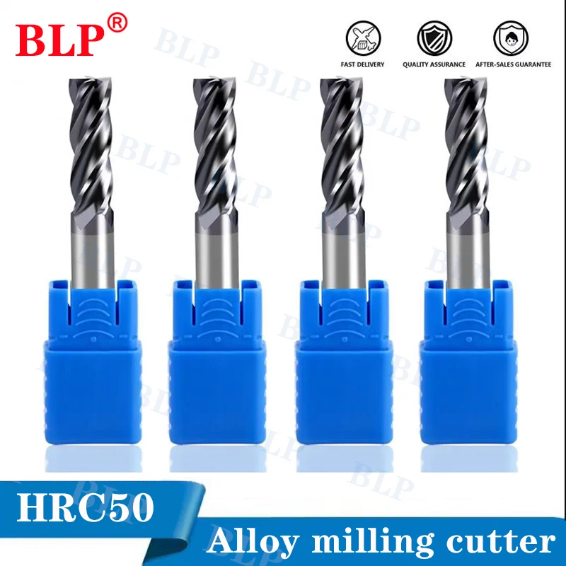 

Tungsten steel CNC cutting tool milling cutter Hrc50 end mill 4-side tungsten steel nano coating extended wholesale end mill