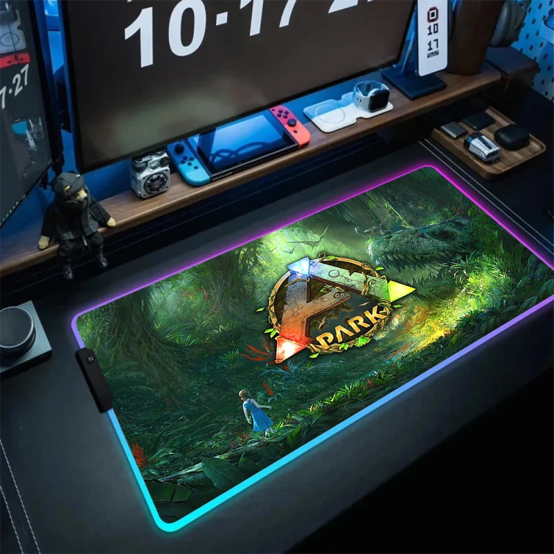 

Игровой коврик для мыши XL RGB, ослепительный крутой коврик для мыши, клавиатура, игровой резиновый нескользящий коврик для мыши, игровой коврик для мыши Ark Survival