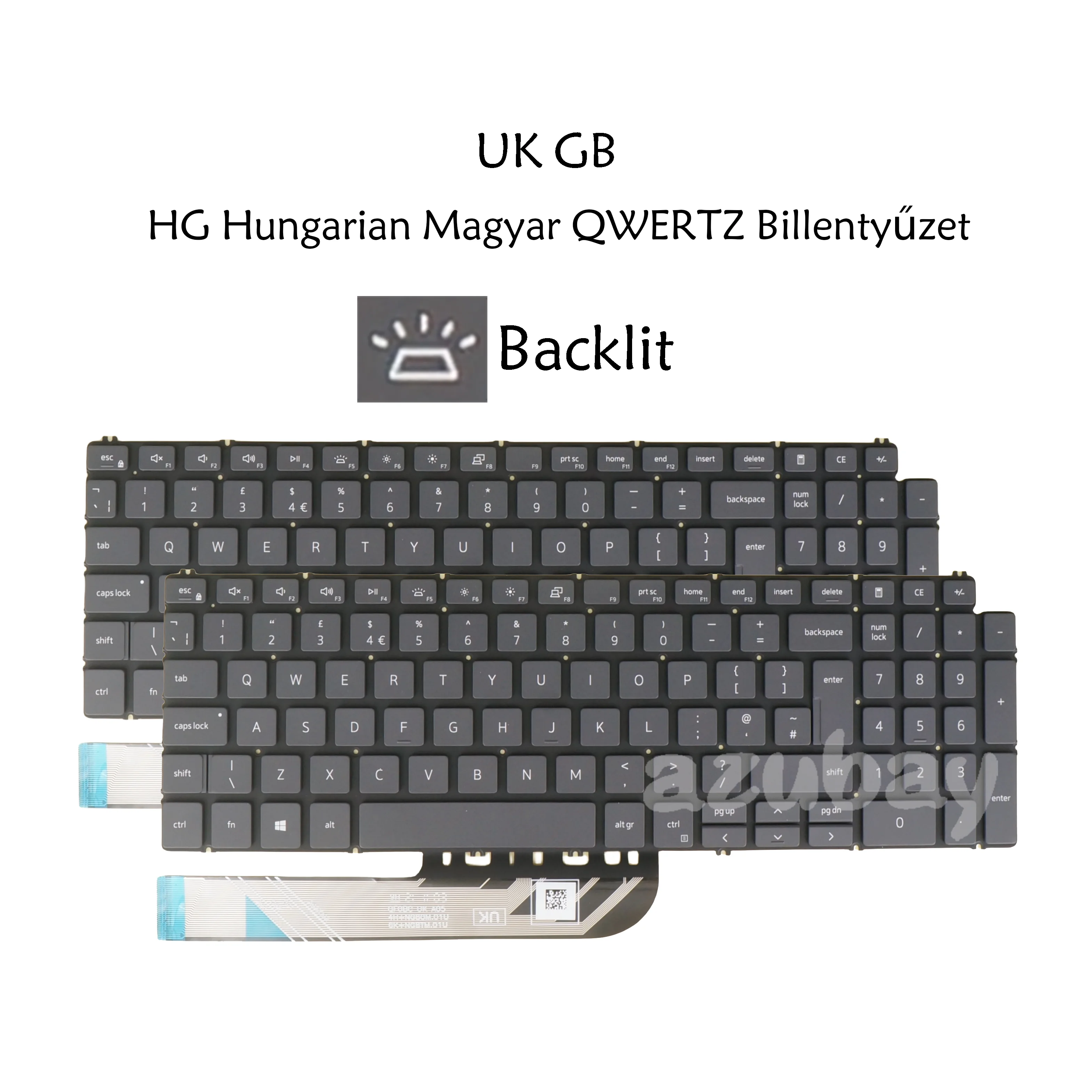 

UK Hungarian QWERTZ Laptop Keyboard For Dell Vostro 3500 3501 5501 5502 5590 7500 7590 05M07P 01PW3H Backlit