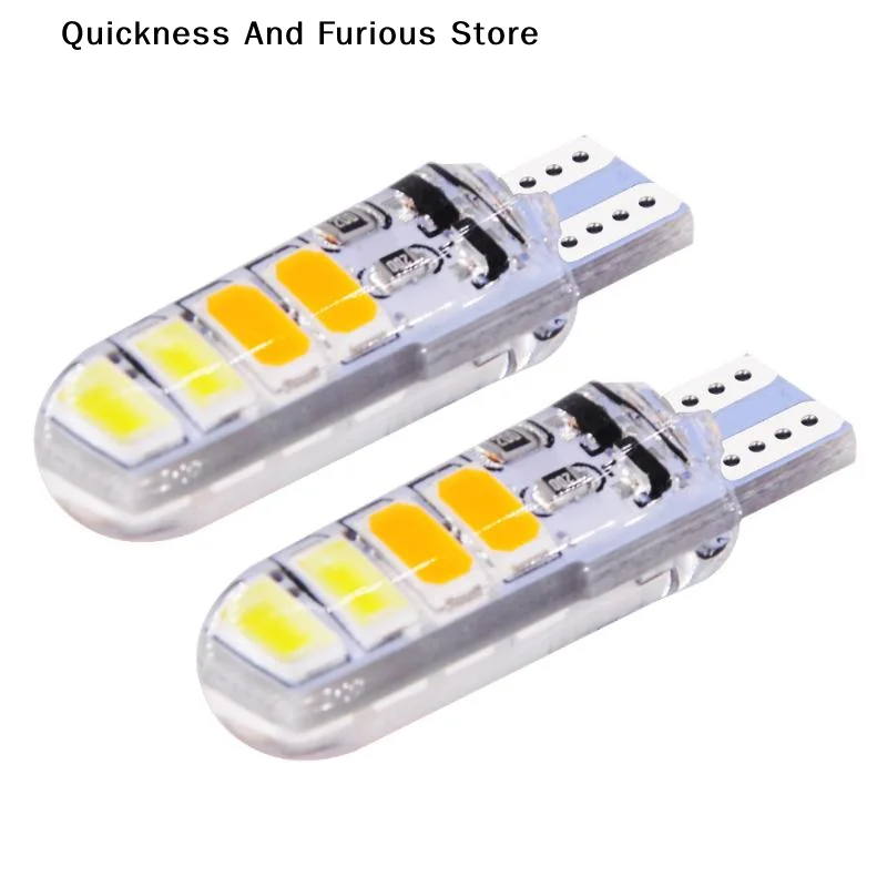 2Pcs T10 Strobe Light Dual Colors Car Flash Lamp Clearance Lights Silicone LED Flashing Light Auto Tail Brake Turn Signal Light