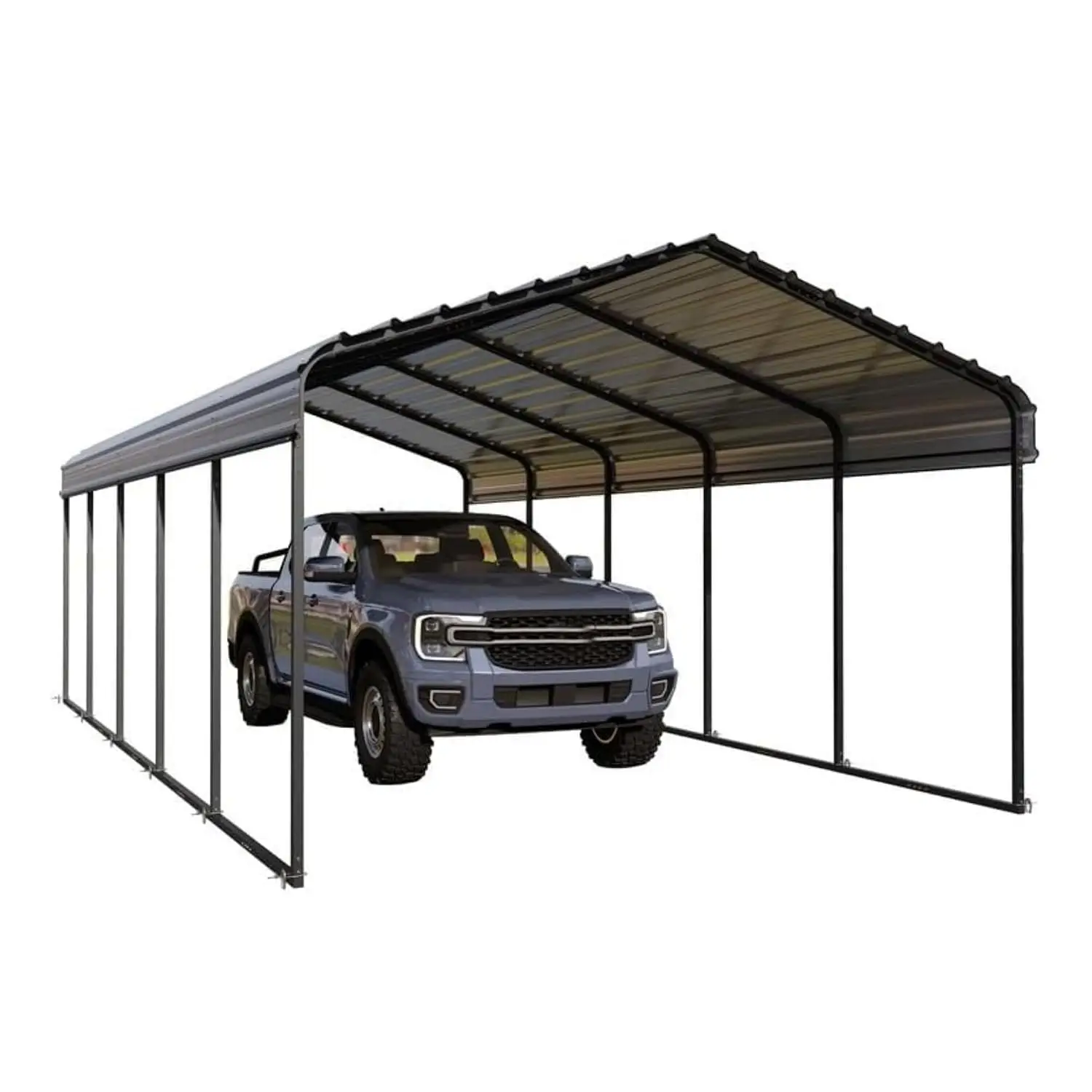 Heavy Duty Metal Carport 12x25ft Outdoor Vehicle Canopy Shelter, Customized