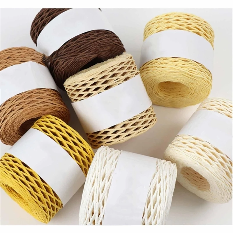 Cotton Raffia Yarn Raffia Straw DIY Yarn Raffia Yarn Colorful Knitting Material