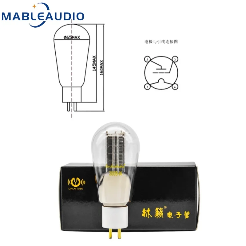 LINLAI 300B‑N Audio Vacuum Tube Directly Heated Triode for HIFI Tube Amplifier DIY 1PC