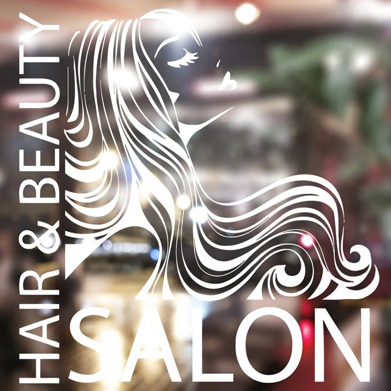 Hair&Beauty Salon Hairstylists Hairdresser Wall Decal Vinyl Hair Salon Wall Sticker Art Decoration Poster Removable Murals BS06