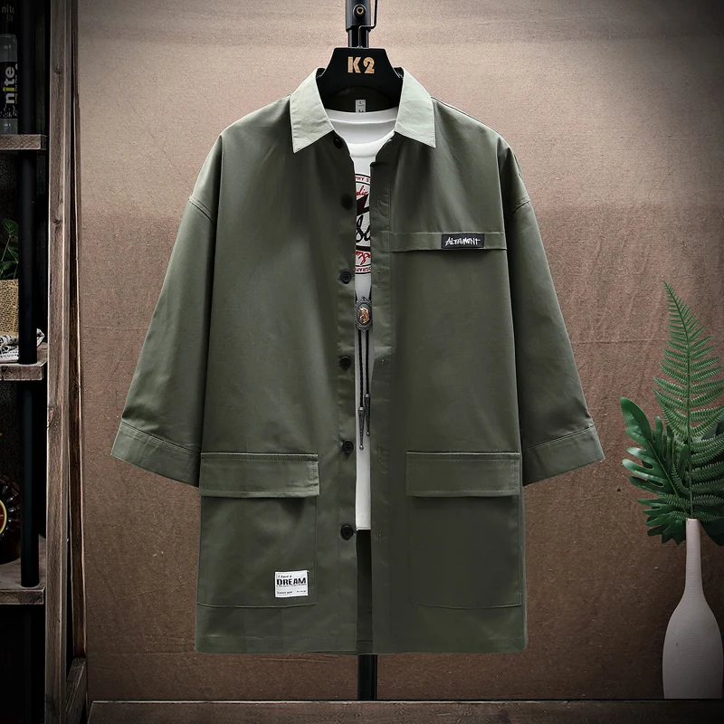 

Summer Fashion Trendy Solid Color American Style Workwear Short Sleeve Shirt Men's Casual Loose Fit Sports High Quality Shirt