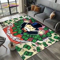 3D Rich Man Game Monopoly Dollar Cartoon Carpet Rug for Living Room Bedroom Home Sofa Decoration Kid Area Rug Non-slip Floor Mat