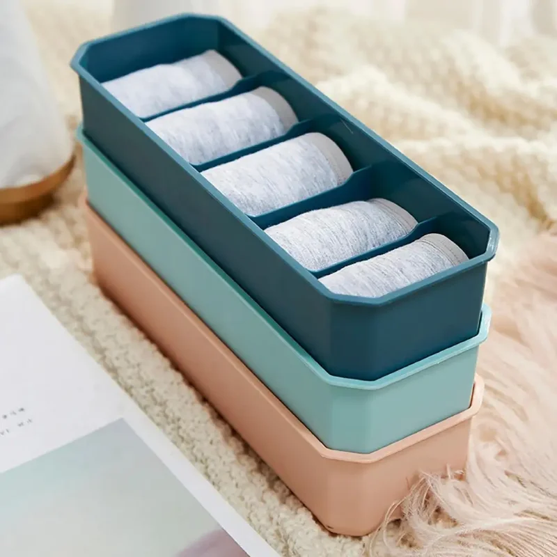 Storage Organizer Socks Storage Box Stackable Fashion Portable Bra Underwear Compartment Case for Home