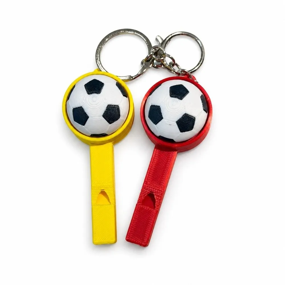 Football 3D Printed Clicker Ball Keychain Funny Simulated Sports Ball Clicker Plastic Mini Football Whistle Press Keychain