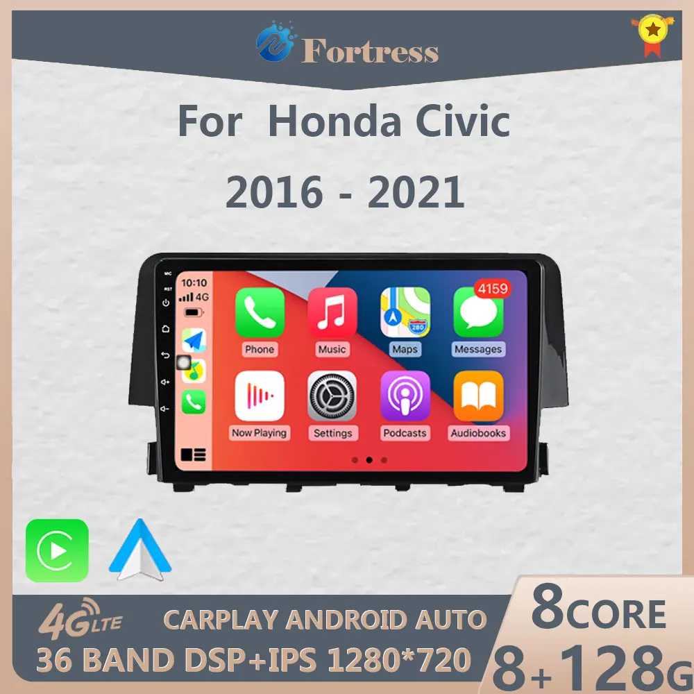 

For Honda Civic 10th 2016-2019 2020 2021 Android Car radio 7862 Octa core Multimedia Video Player 2din Carplay GPS Navi Stereo