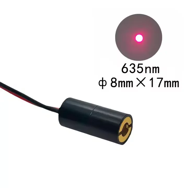 635nm 10mW Red Dot Laser Module 3-5VDC Adjustable Spot Positioning Laser Head 8x17mm Laser Diode Module