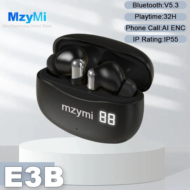 

MZYMI E3B ANC Wireless Bluetooth5.3 Earphones Hifi Sound Headphones Waterproof Gaming Headset TWS With Mic Earbuds