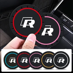 2pcs Car Silicone Non-slip Water Coaster Cup Holder Bottle Mats For VW R Scirocco Jetta Beetle Golf Passat Tiguan Sharan Touran