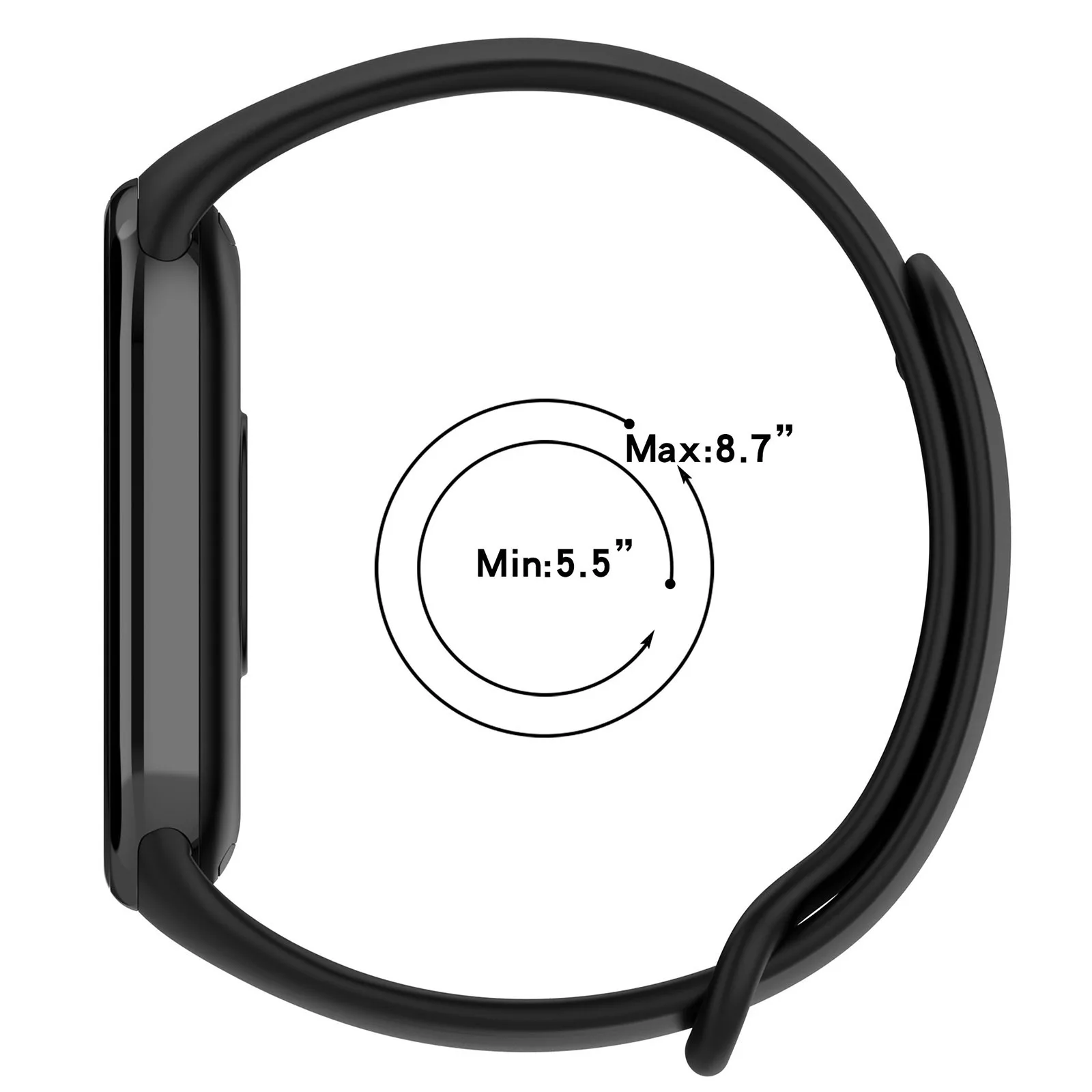 High Quality Silicone Wristband for Xiaomi, Smooth Texture Sporty Deployant Clasp, Gym Weight Training Sweat Proof