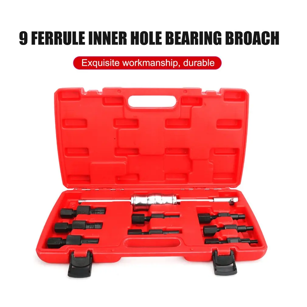 9pc Blind Hole Kit Slide Hammer Pilot Internal Bearing Puller Bearing Extractor Removal Kit Durable Professional Kits