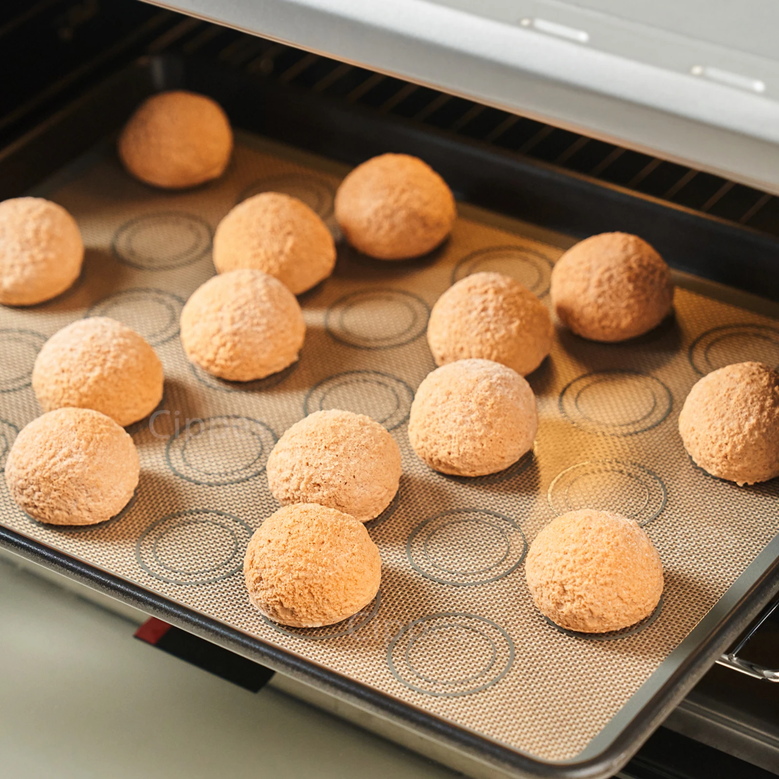 1 x Silikon-Backmatte für den Ofen, wiederverwendbare, antihaftbeschichtete, hitzebeständige Backformbögen, Einlage, Backwerkzeuge für Kekse, Macaron-Brot – Detail 5
