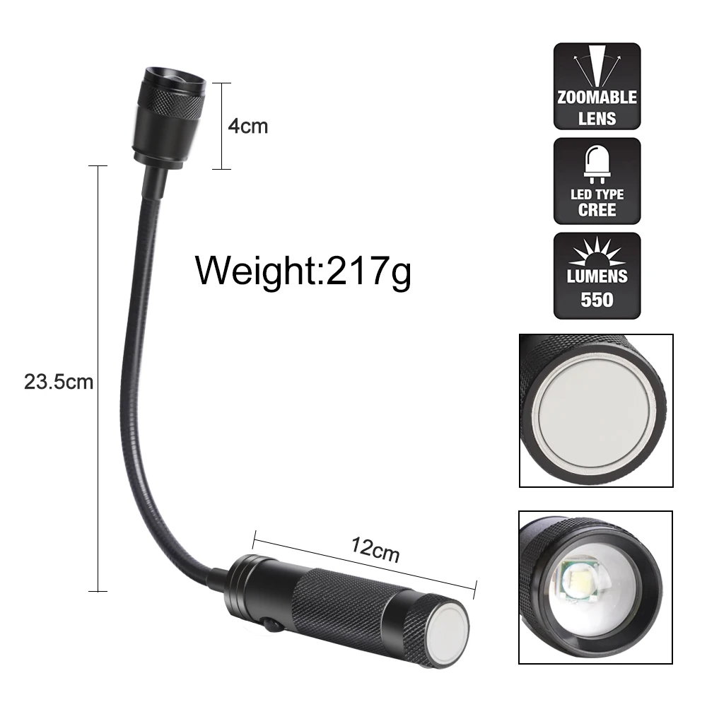 Imagem -02 - Lanterna Led Magnética 18650 Bateria Alimentado Churrasco Grelhar Luzes Impermeável Flexível Gooseneck Lâmpada para Churrasco ao ar Livre