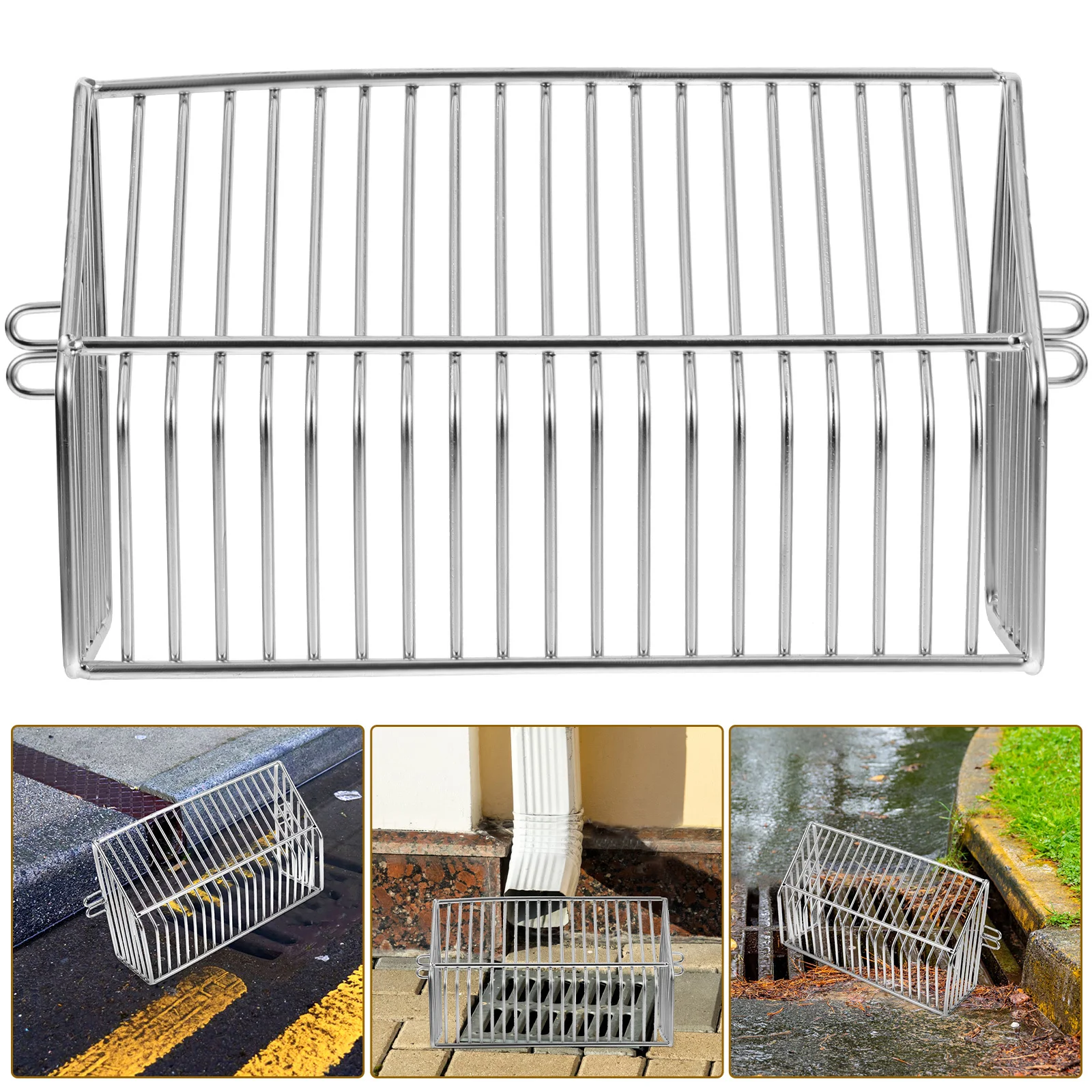 

Stainless Steel Gutter Downspout Guard for Roof Drainage Filter Strainer Prevents Leaves Debris Clogging Balcony