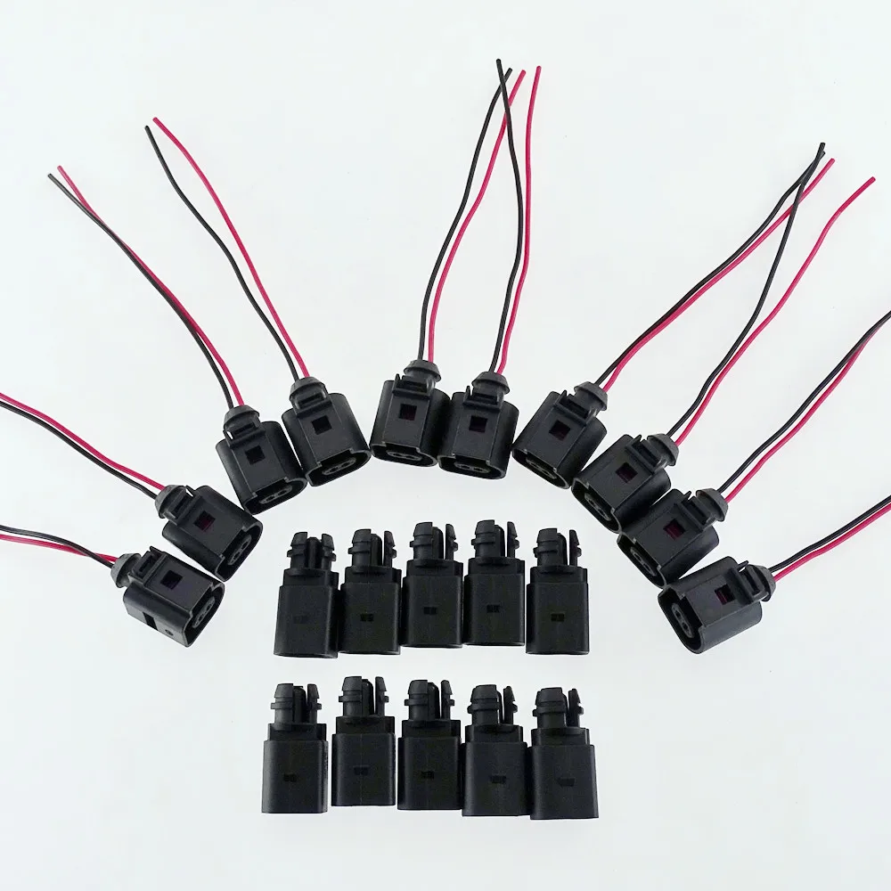 10Set 6RD820535 1J0 973 702 Air Temperature Sensor Transmitter External Environment Plug Braid for VW Jetta Audi A4 A6 Q3 Q5 TT