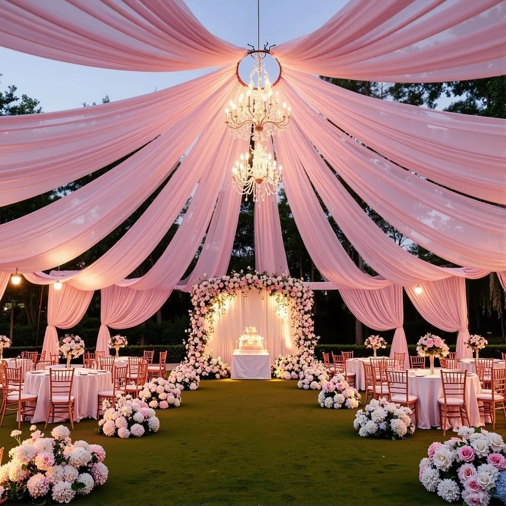 Metal Ceiling Drapes Hanging Hoop Kit Detachable Chain Anti-Rust Hanging Ring Bracket Iron Art DIY Curtains