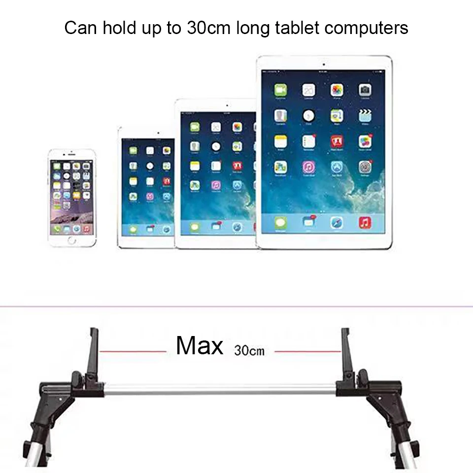 Stojak na tablet, uchwyt na telefon, regulowany, do łóżka, na podłogę, biurko, statyw, wysokość 98 cm, składany, uchwyt biurkowy na iPhone, iPad, Kindle. — zdjęcie produktu 5