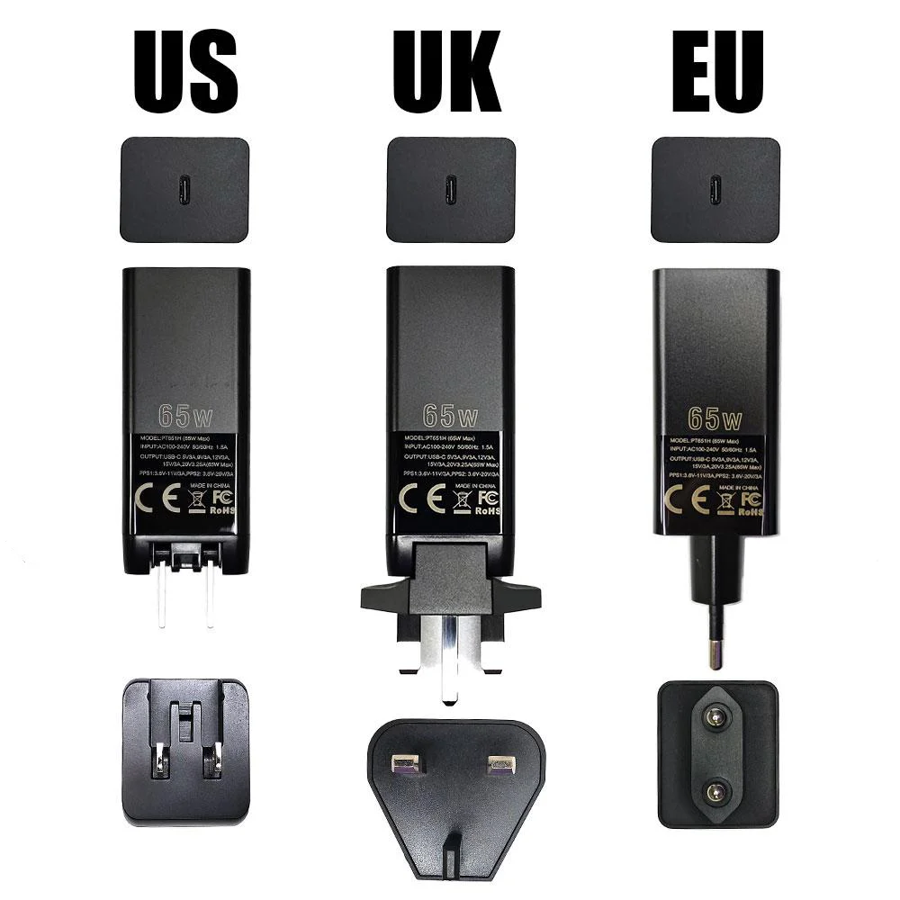 TS101 Pinecil V2 T65 SH01 Electric Soldering Iron Special Adapter 65W GaN PD 3.0 Type-C EU US UK Adapter With Cable set