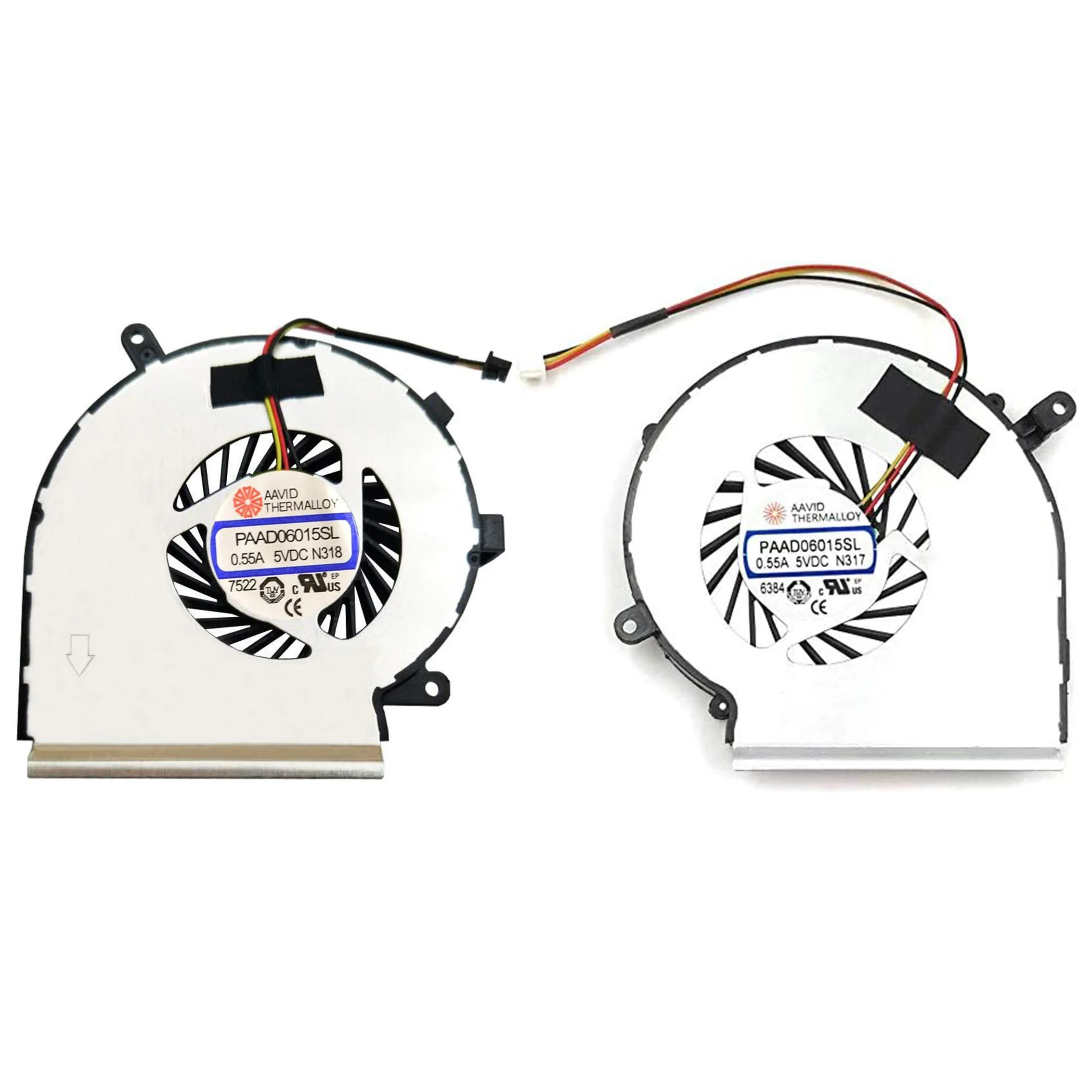 

Laptop CPU+GPU Cooling Fan 3-Wire for MSI GE62 GE72 PE60 PE70 GL62 GL72 Compatible Part Number: PAAD06015SL