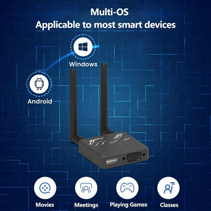 1080P Wireless Display Dongle Adapter,2.4G/5G Wireless Receiver Plug & Play,for Smartphone, Laptop HDTV Projector-BCBW