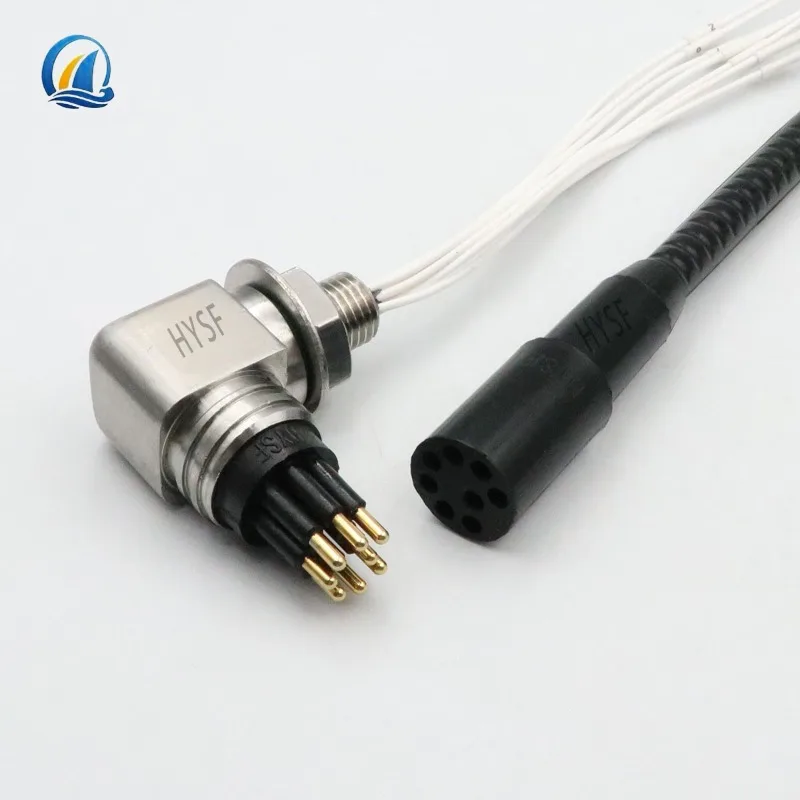 Right angle L-type 5-8-core pluggable wet cable deep water connector male female pair plug subconn  seacon connectors