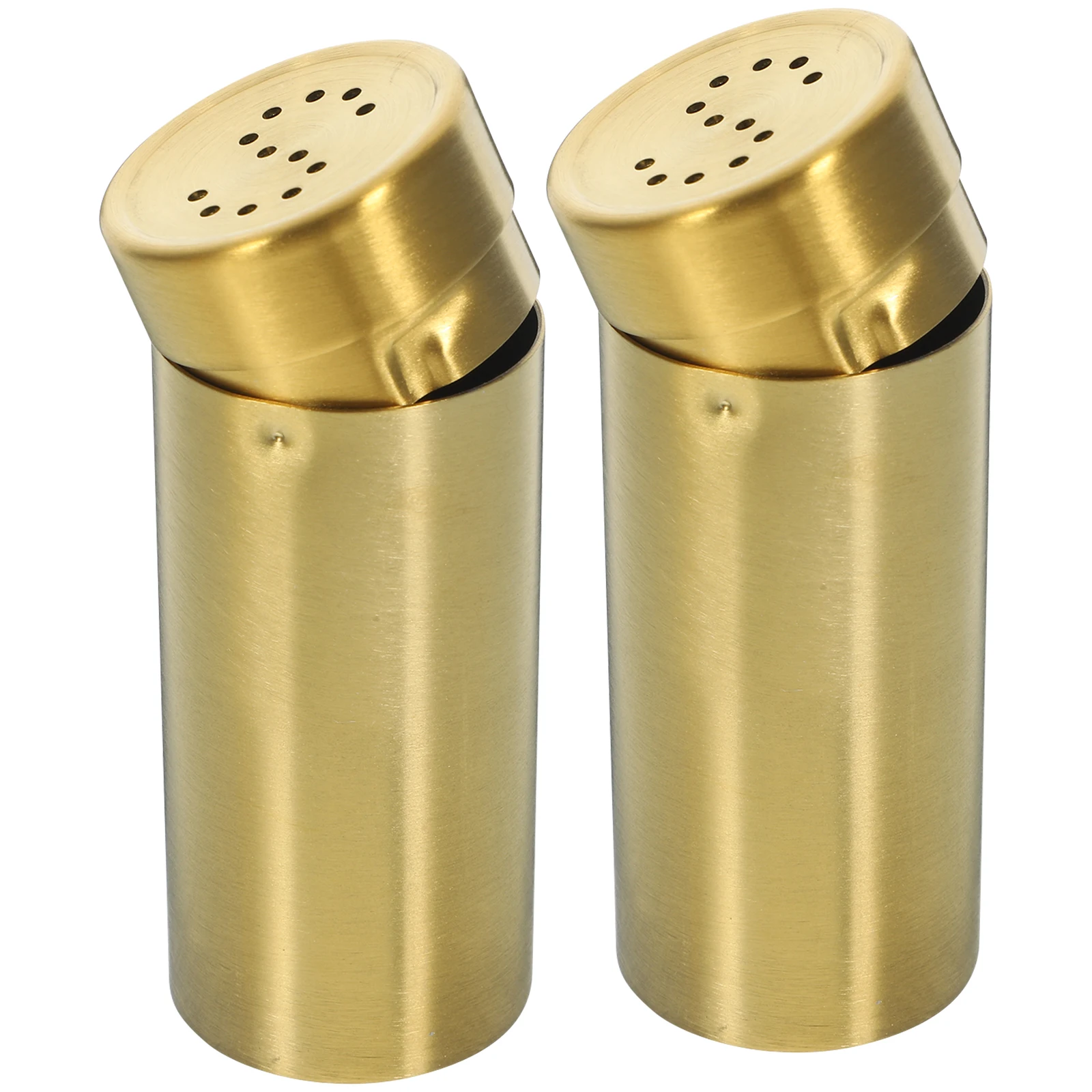 

2pcs Stainless Steel Salt Pepper Shaker Seasoning Dispenser Condiment Jar For Kitchen Home Outdoor Reusable Spice Container
