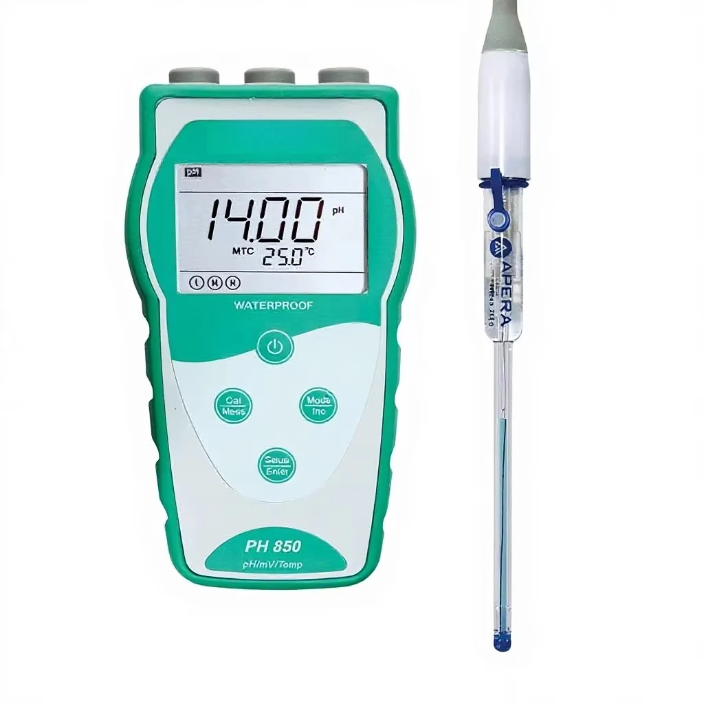 Instruments Value Series PH850-MS Glass Portable pH Meter Kit for Small Samples and for Tubes