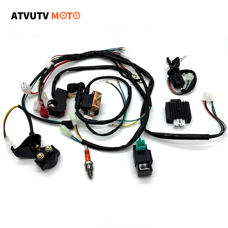 Motorcycle Electrics Wiring Harness Ignition CDI Stator A7TJC For 50 70 90cc 110cc 125cc Scooter Dirt Bikes Quad Dirt Bike ATV