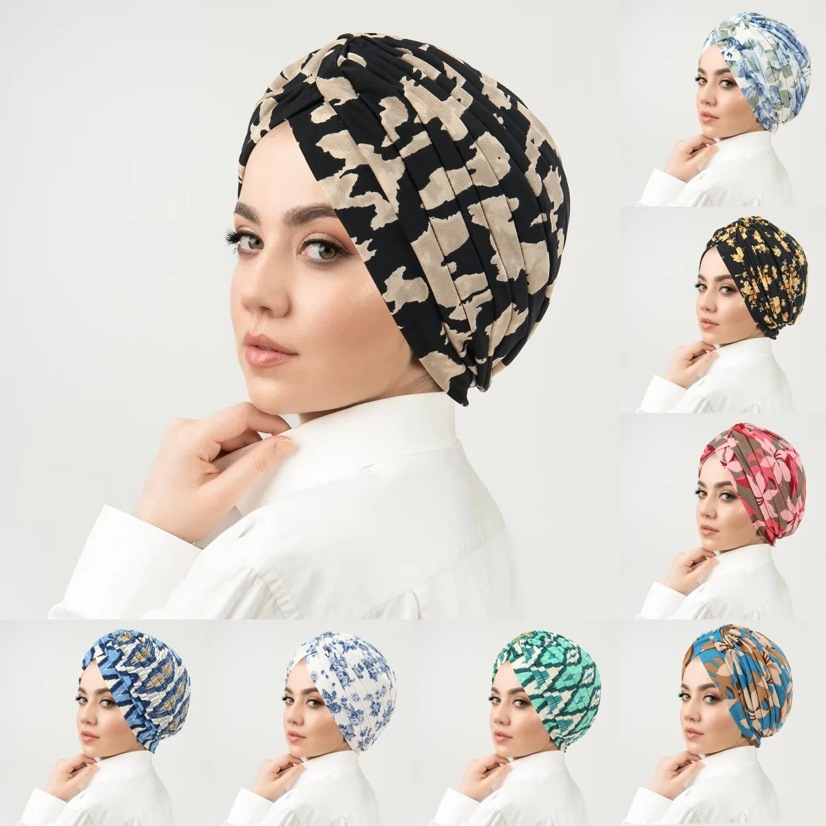 New Women Soft Floral Print Hijab Women Turban Hats Fashion Banadans Cancer Headwrap Chemo Cap Head Wrap Hair Accessories
