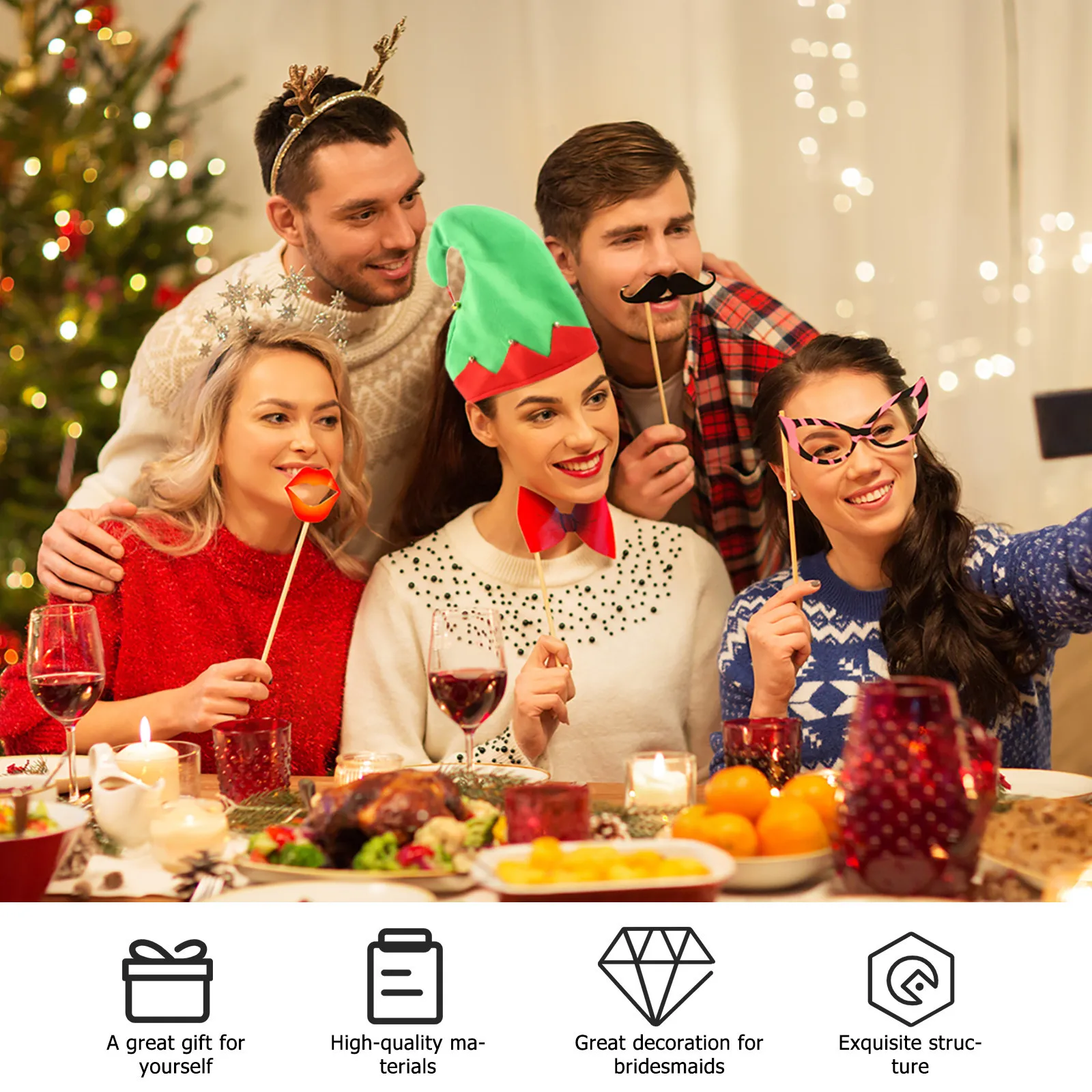 

3pcs Christmas Elf Hats Flannel Bell Caps Holiday Party Supplies Adorable Headwear Christmas Accessories Trendy Hats