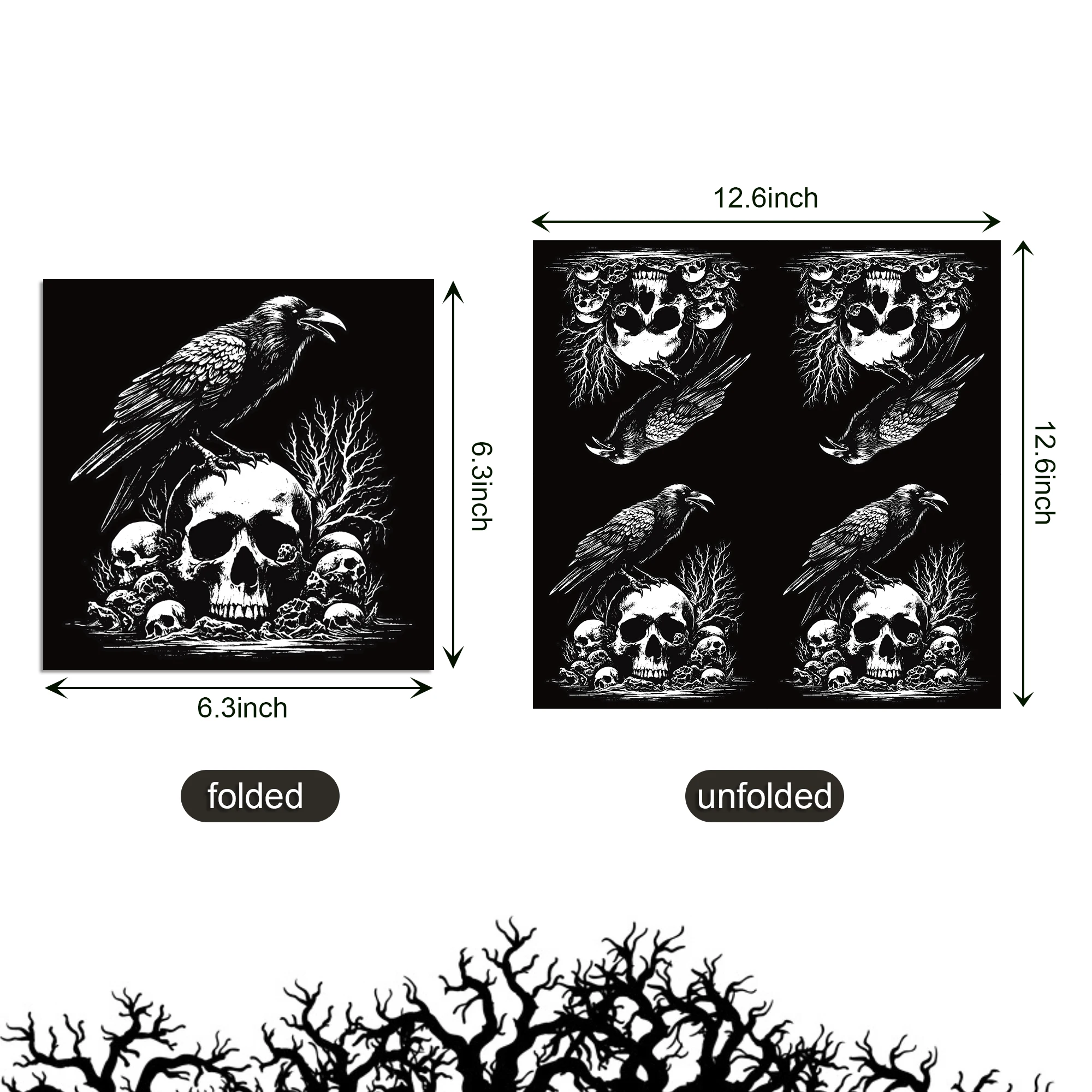20/40 Stück Halloween-Party-Servietten, Skelett-Spinnen-Papierservietten für Halloween-Tischdekoration, Partyzubehör – Detail 9