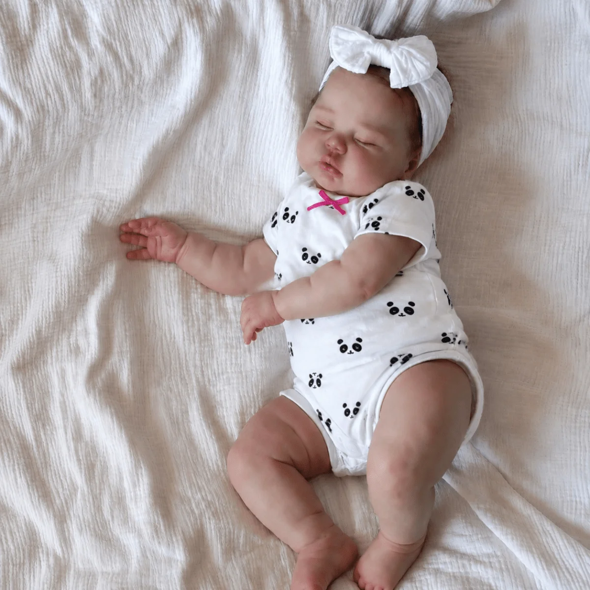 BZDOLL 48CM 19inch Asleep Reborn Baby Doll Toy For Girl Full Vinyl Body Collectable Doll Handmade with Rooted Hair Birthday Gift