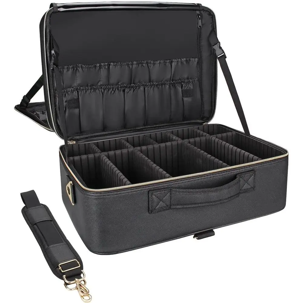 

Extra Large Makeup Case Travel Makeup Bag Professional Leather Artist Bag Portable Cosmetic Brush Holder Organizer Nail