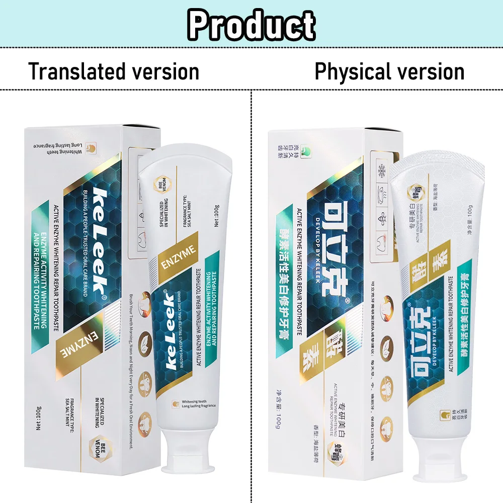 KeLeek Whitening Plus Care Toothpaste Mint Deep Clean Teeth Fresh Breath Gum Care Oral Protection Gentle Non Irritating Clean