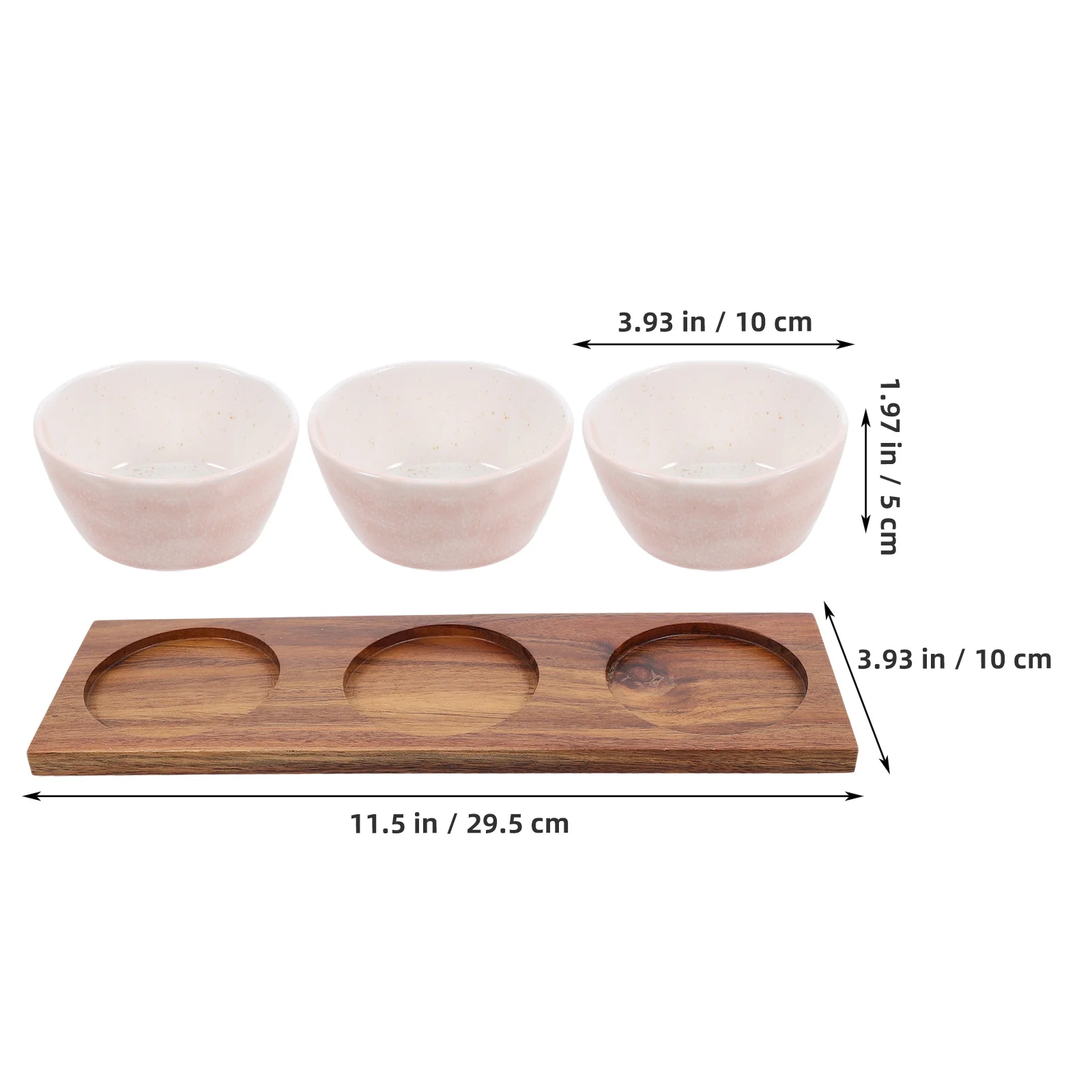 

1Set Ceramic Snacks Bowl Set Wood Tray Multi-Function Serving Dish for Dried Fruit Candy Nut Dessert Party Wedding Home