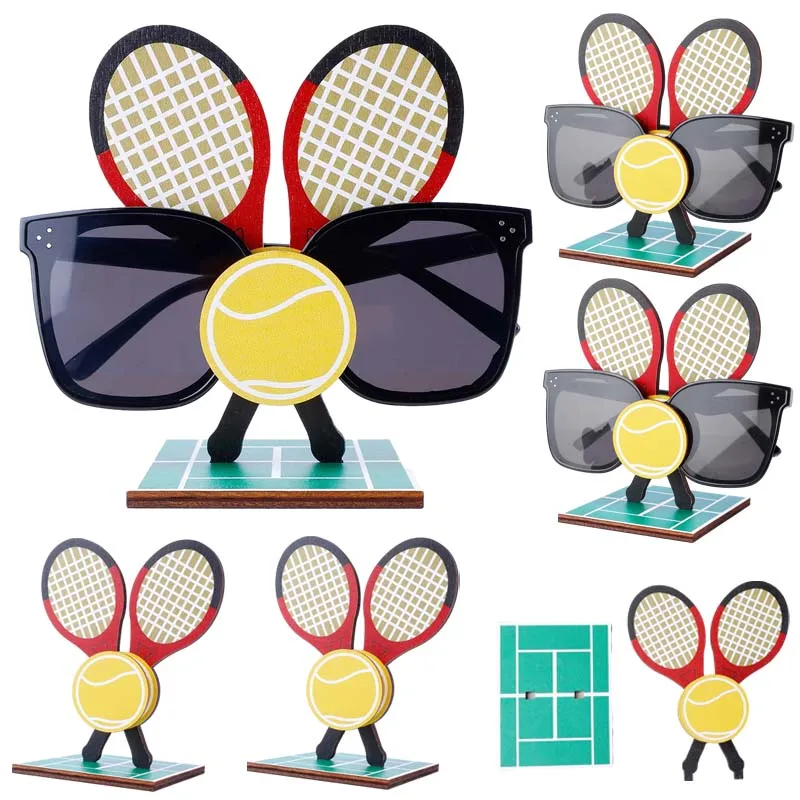 

Oaoleer 3D Tennis Glasses Storage Rack Cartoon Wooden Carving Sunglasses Stand Display Holder For Home Office Decoration Supplie