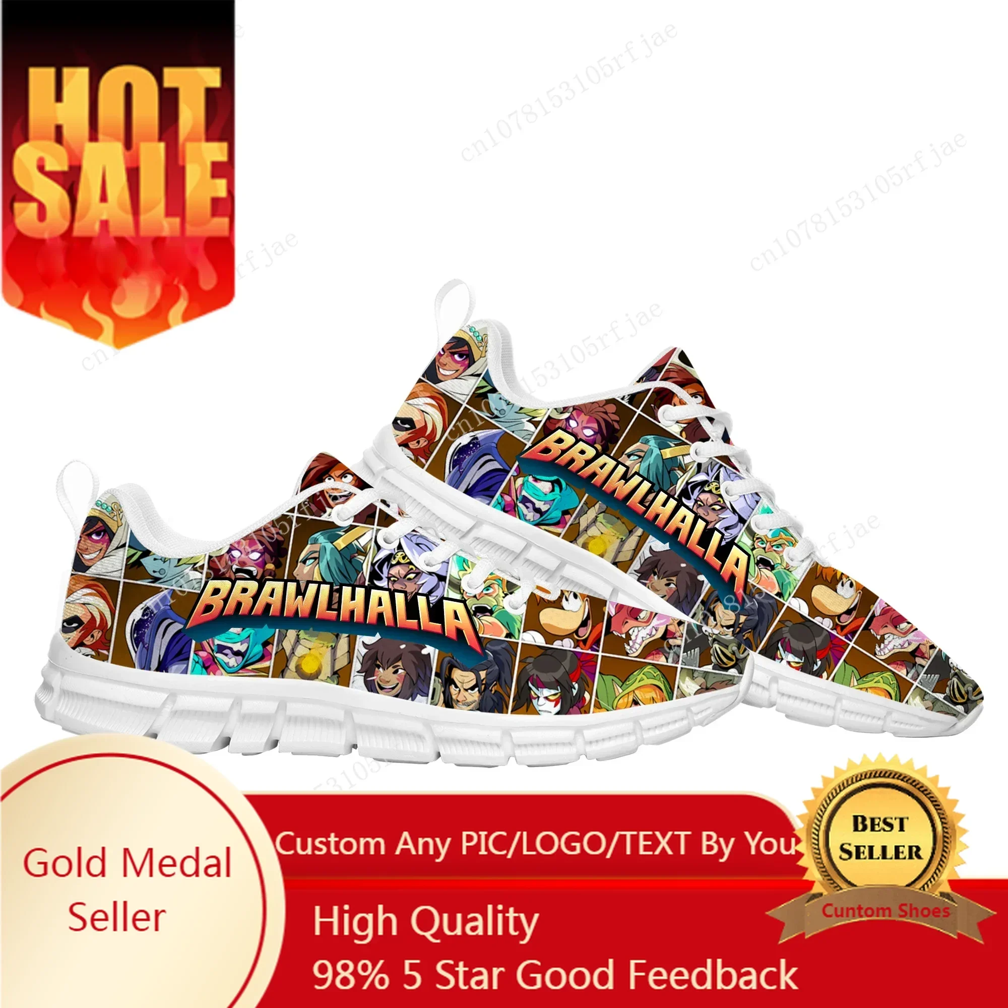 Brawlhalla Sports Custom Shoes Hot Cartoon Game Mens Womens  Sneaker Fashion Tailor Made Couple Built Shoes