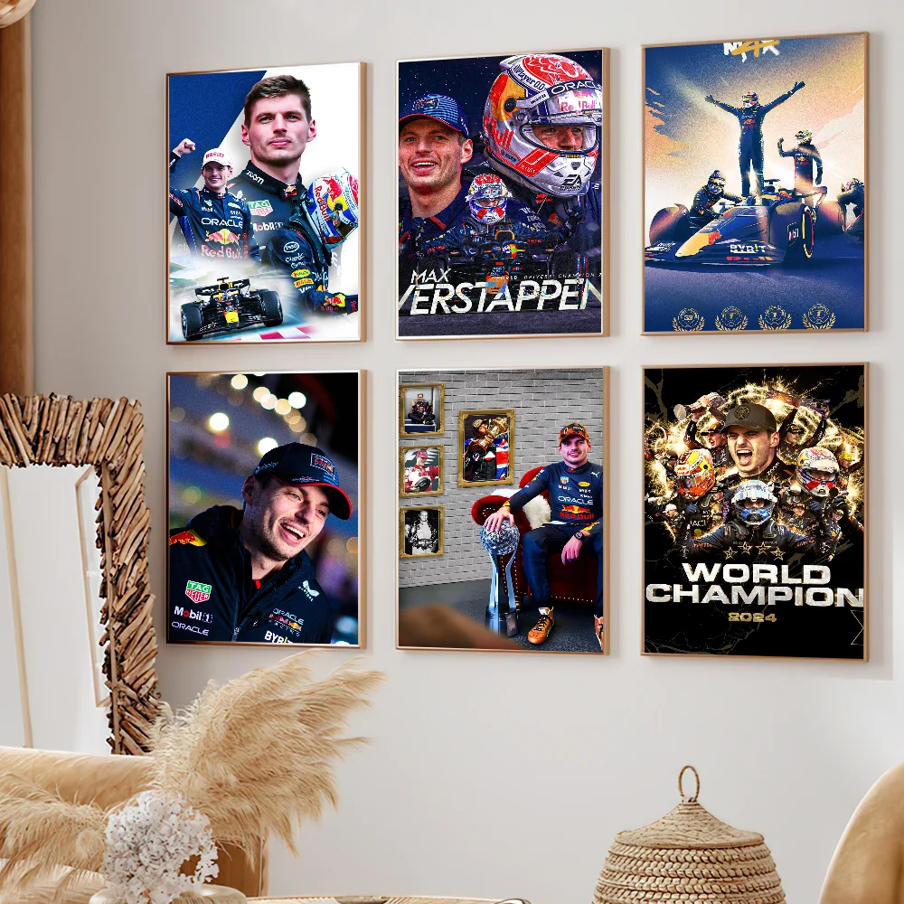 F-F1 Max V-Verstappen Race Car 33 P Poster Prints Wall Sticker Bedroom Living Office Home Room Decoration Painting Self Adhesive