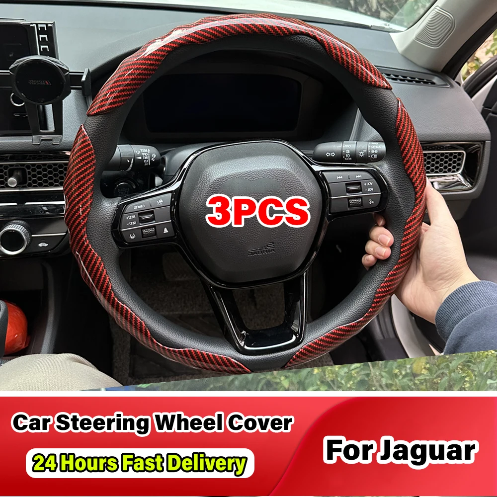 3PCS For jaguar xf xj x250 Ftype Xtype F-type X-type Guitar 38cm Car Steering Wheel Cover Auto Interior Decorate Accessories