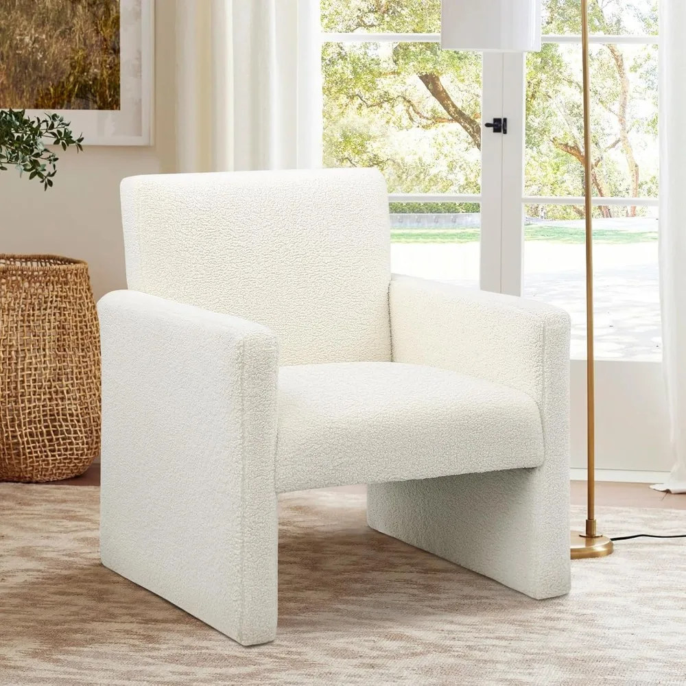 

Cozy 28 Wide Sherpa Fabric Accent Chair for Living Room and Bedroom Reading Nook