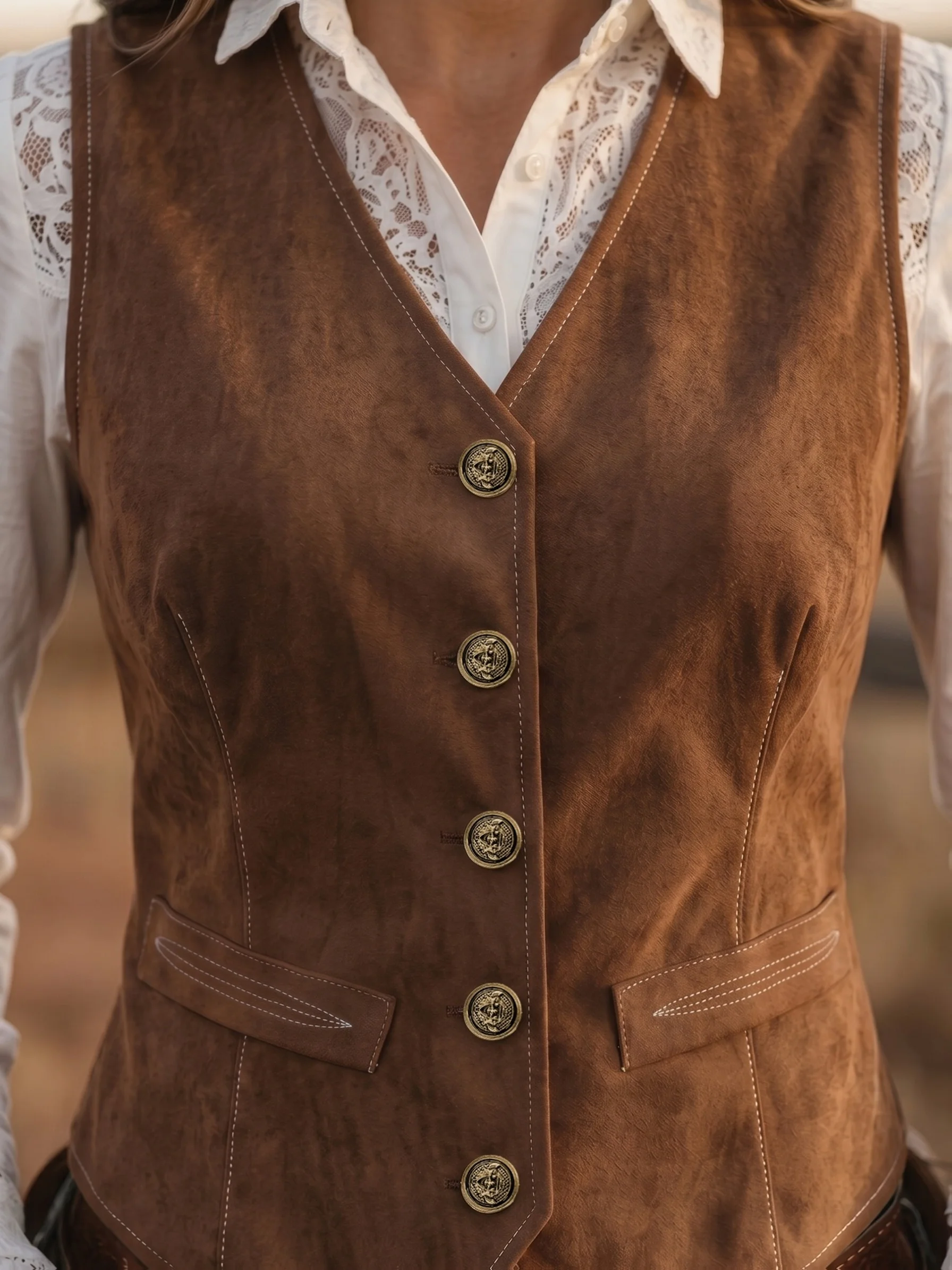 Women's Vintage Western Cowboy Sleeveless Vest