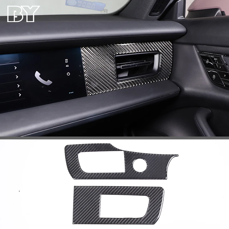 

Soft Carbon Fiber Center Console Both Side Air Outlet Frame Decoration Cover Trim For Porsche Taycan 2019-2022 Accessories