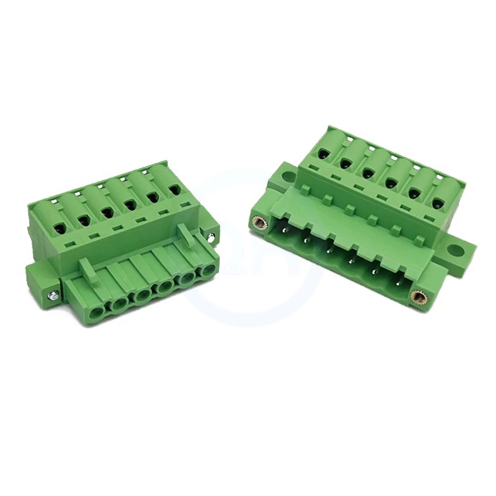 (5 Sets) KF 2EDGKDPM 5.08mm Locking Plate Fixed 2EDGKDM 5.08 Screwless Spring Terminal with Lugs Plug-in Set 15EDGKDPM 2-24Pin