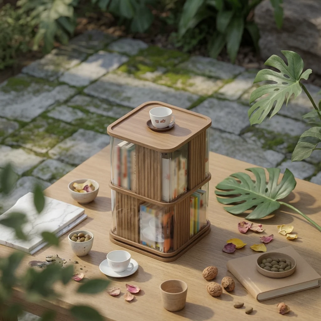 360-rotating-book-organizer-space-saving-design-revolving-book-tower-large-capacity-stable-base-for-parents